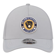 Milwaukee Brewers New Era Patch 39THIRTY A-Frame M-Crown Perforated Flex Hat - Gray Hats