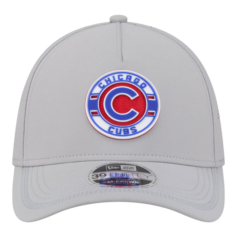 Chicago Cubs New Era Patch 39THIRTY A-Frame M-Crown Perforated Flex Hat - Gray Hats