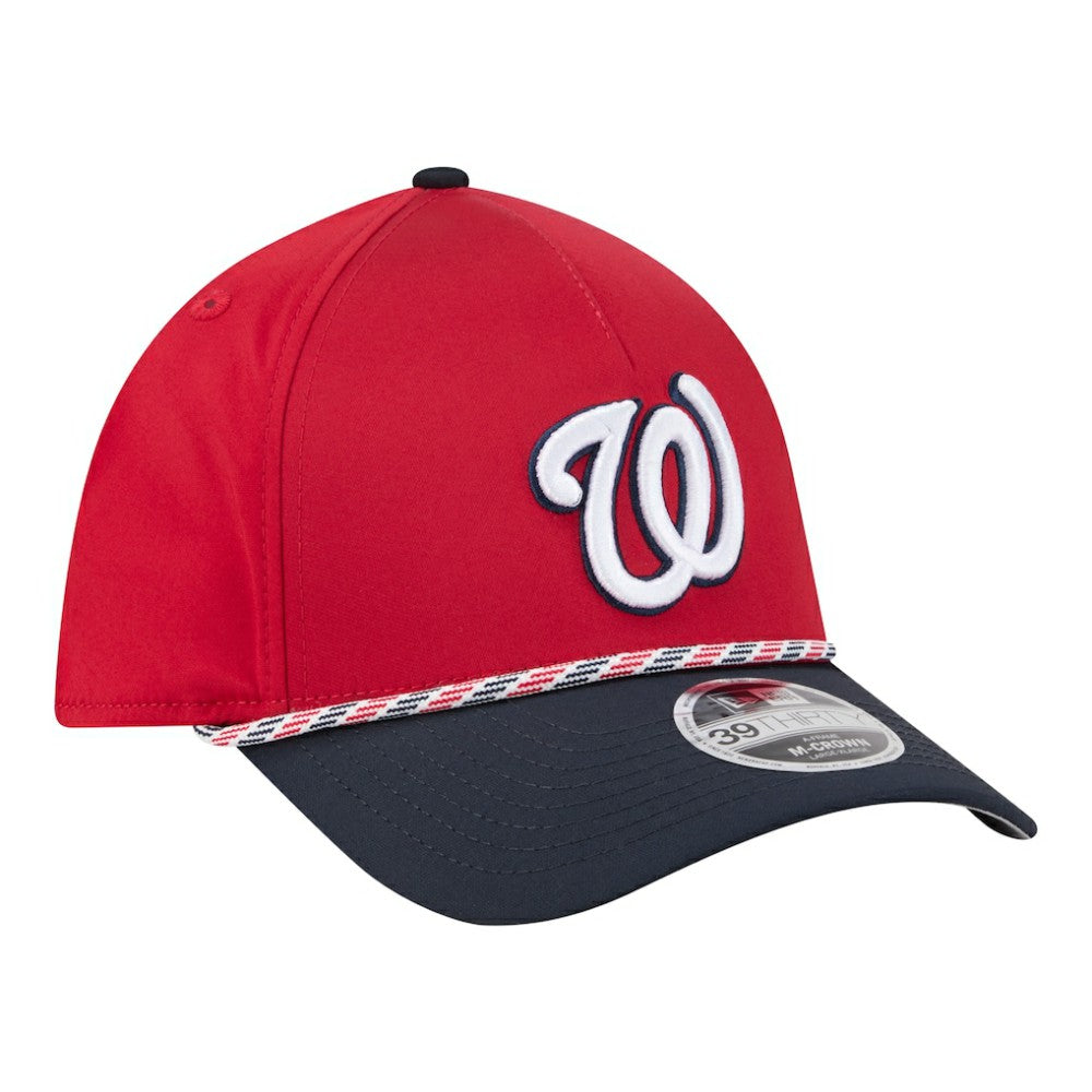 Washington Nationals New Era Rope M-Crown A-Frame 39THIRTY Flex Hat - Red/Navy Hats
