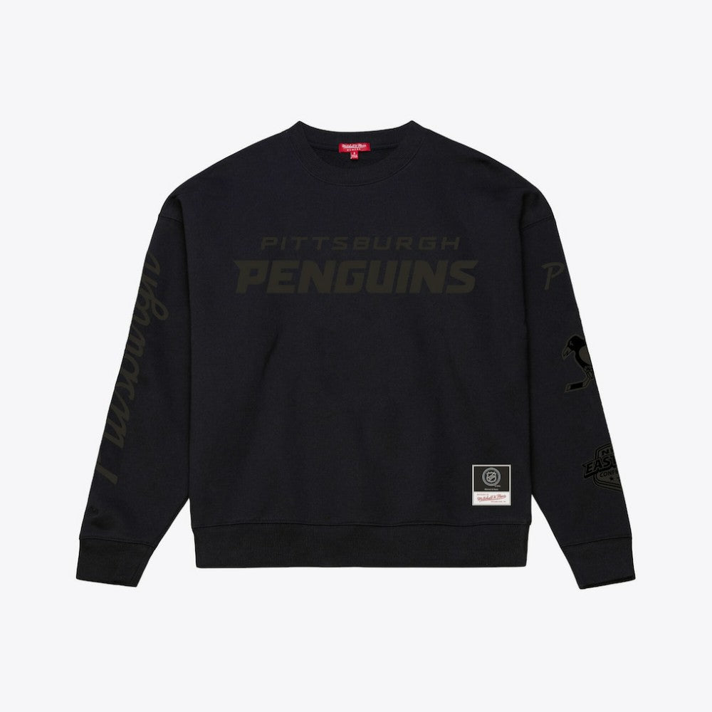 Pittsburgh Penguins Mitchell & Ness Unisex Phantom Fleece Crew Neck Sweatshirt - Black | US 203280910