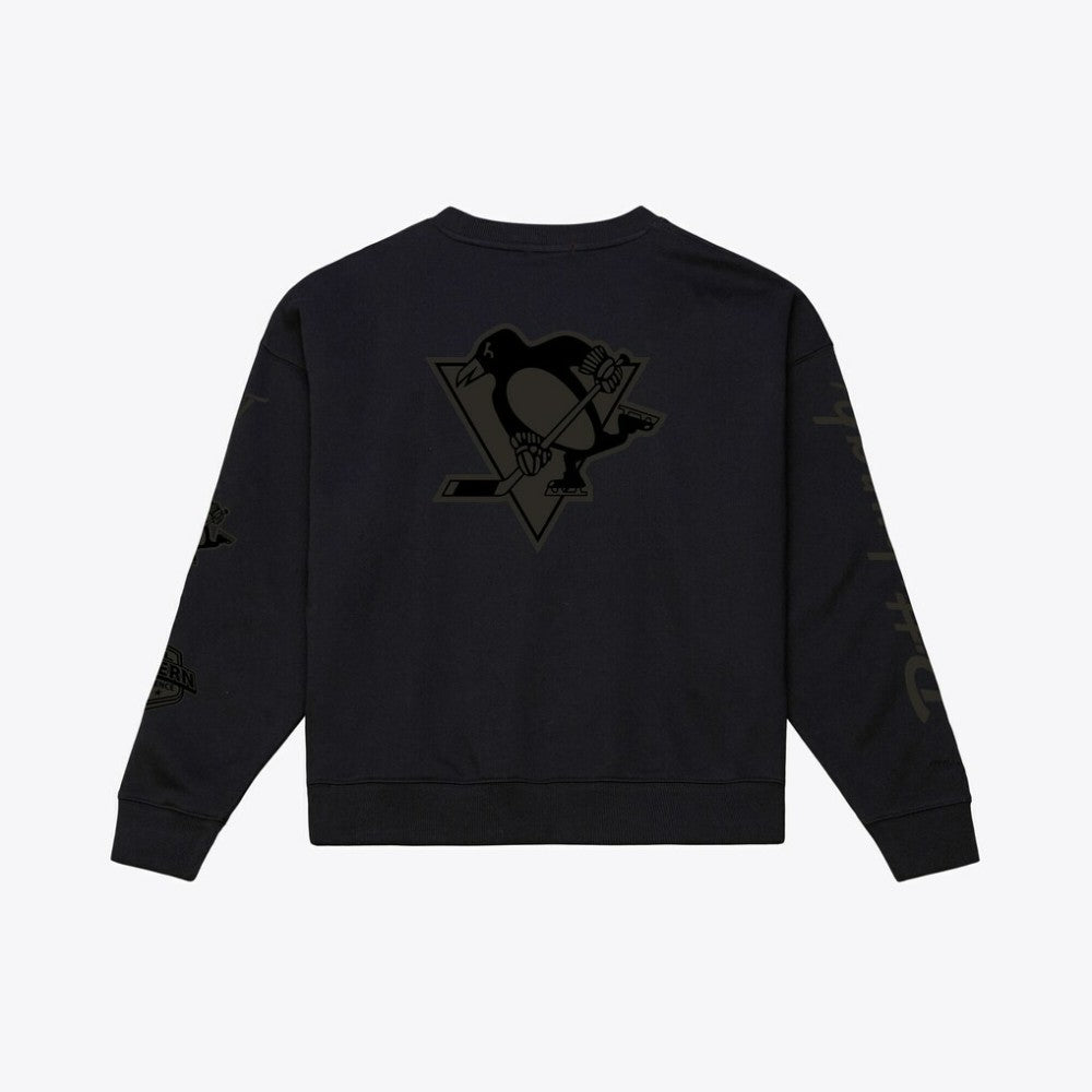 Pittsburgh Penguins Mitchell & Ness Unisex Phantom Fleece Crew Neck Sweatshirt - Black | US 203280910