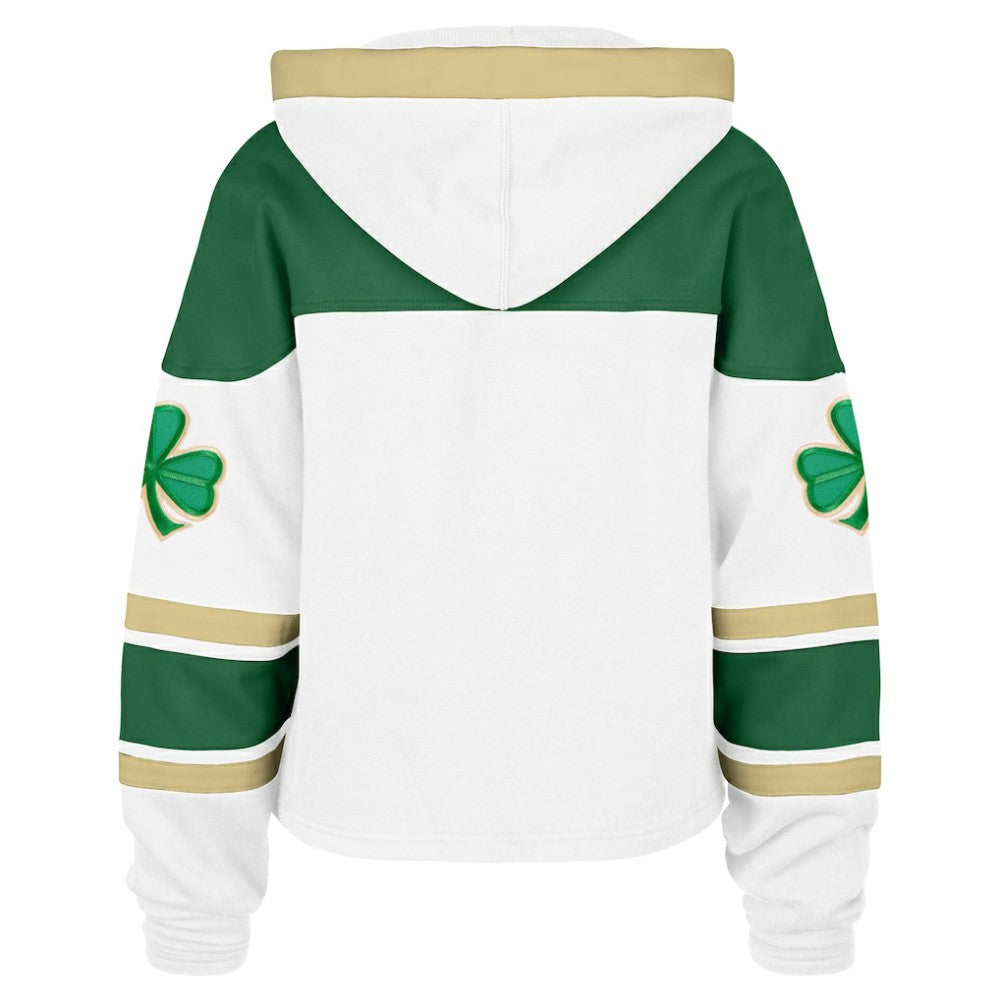 Boston Bruins '47 Women's McLucky Cropped Lacer Hoodie - White | US 203281119