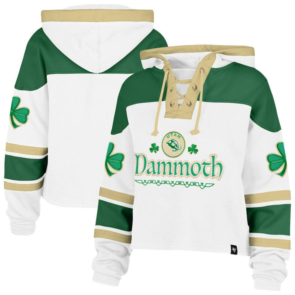 Utah Mammoth '47 Women's McLucky Cropped Lacer Hoodie - White | US 203281123