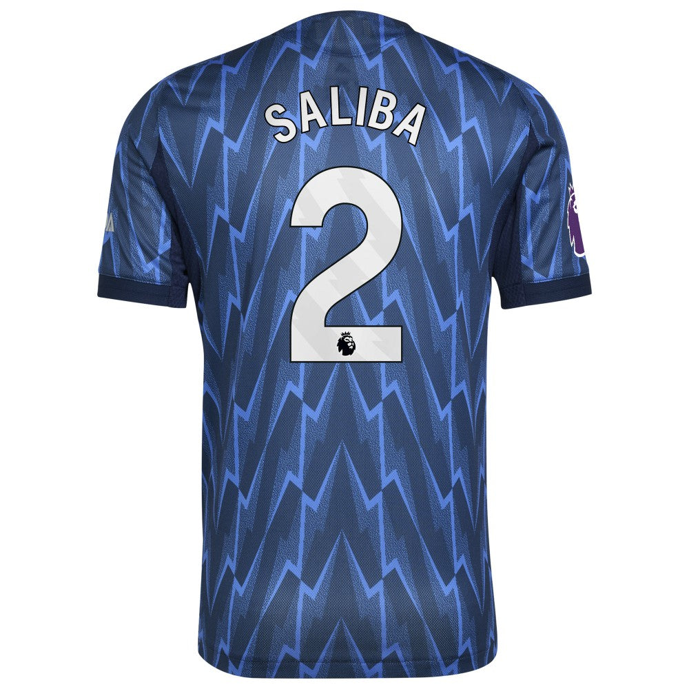 William Saliba Arsenal 2025/26 Away Player Jersey Blue - Adidas for sale