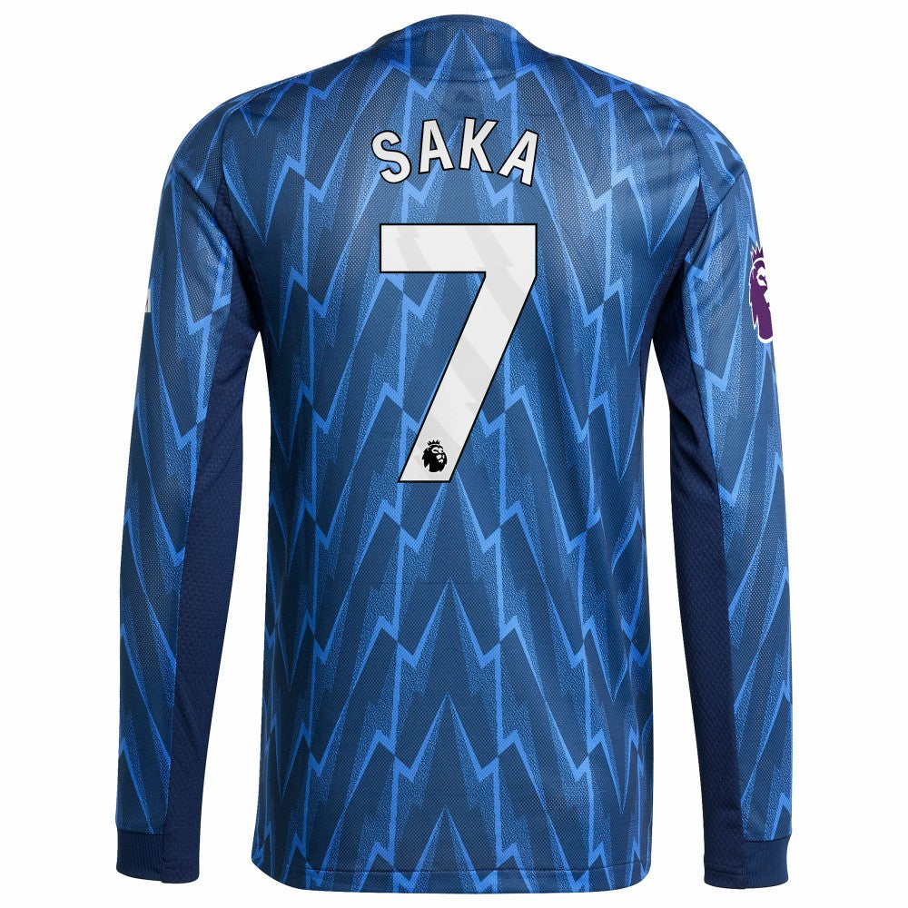 Bukayo Saka Arsenal 2025/26 Away Long Sleeve Player Jersey Blue - Adidas for sale
