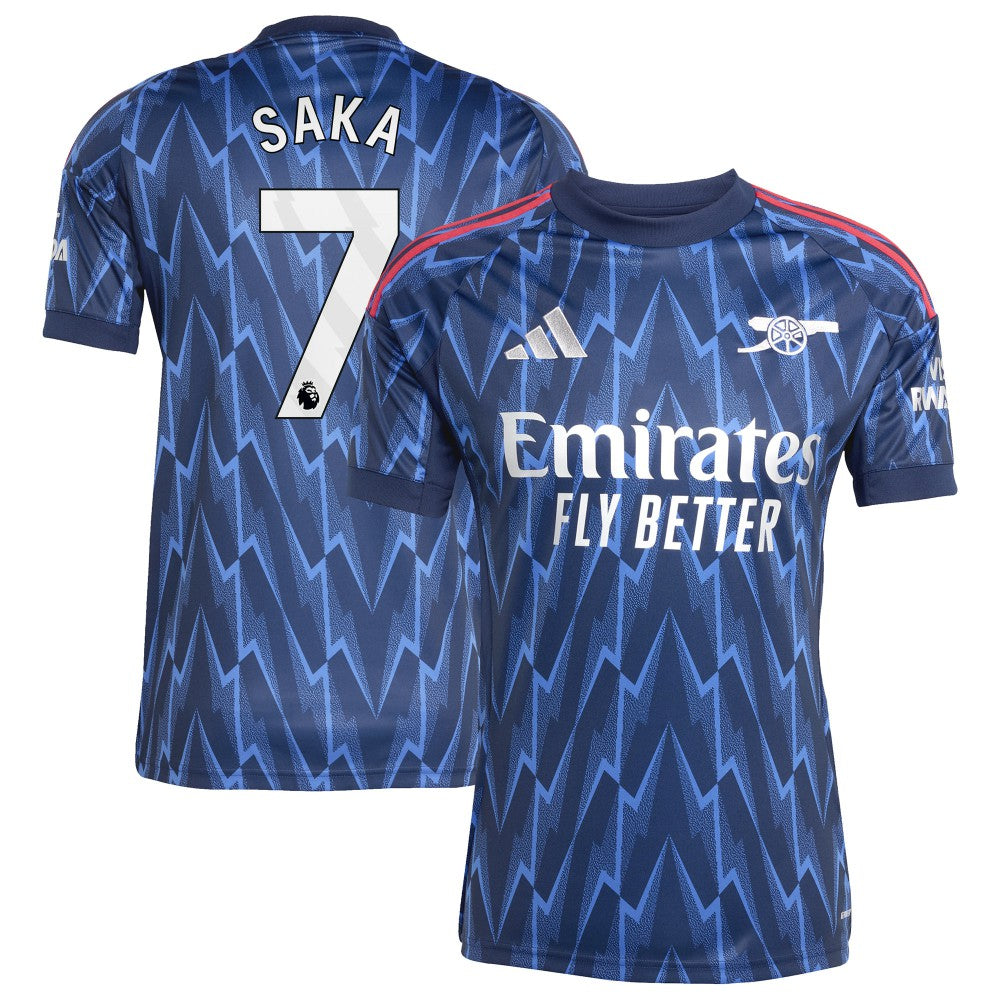 Bukayo Saka Arsenal 2025/26 Away Replica Player Jersey Blue - Adidas sale