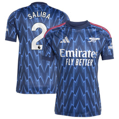 William Saliba Arsenal 2025/26 Away Replica Player Jersey Blue - Adidas online