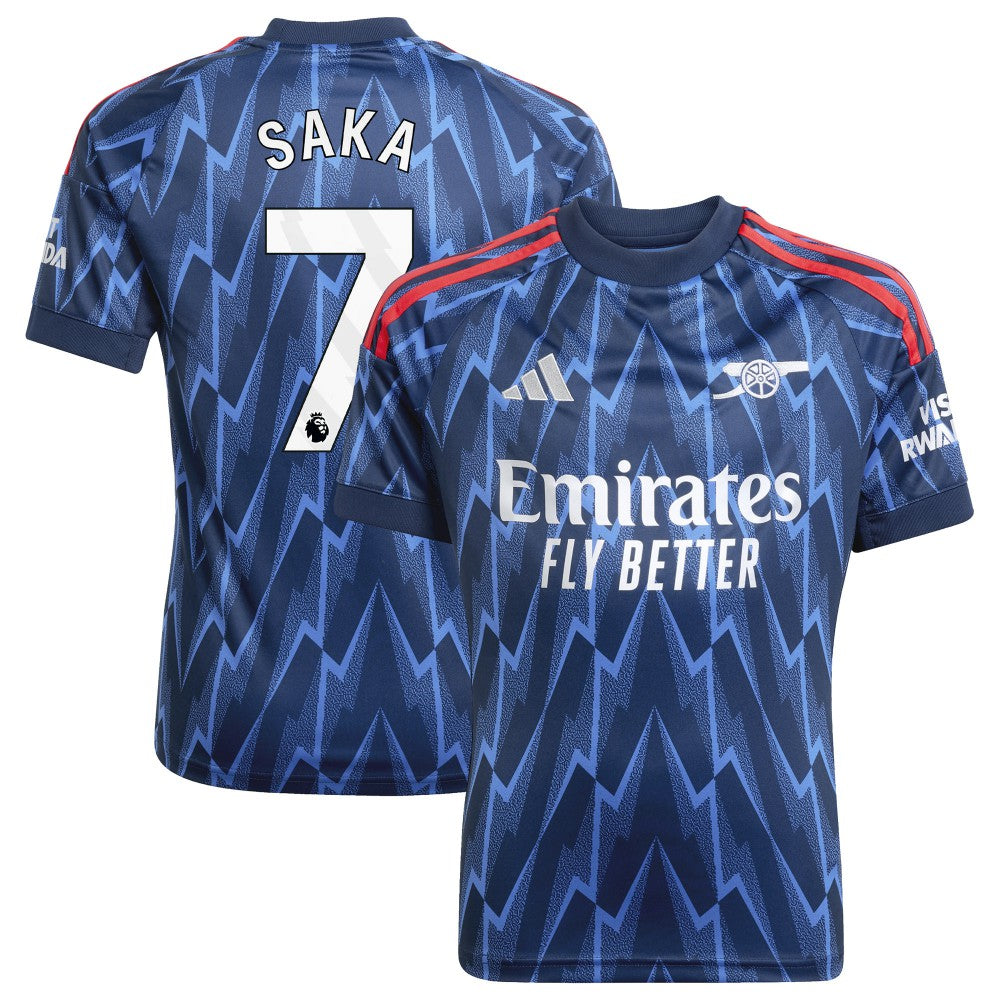 Bukayo Saka Arsenal Youth 2025/26 Away Replica Player Jersey Blue - Adidas on sale