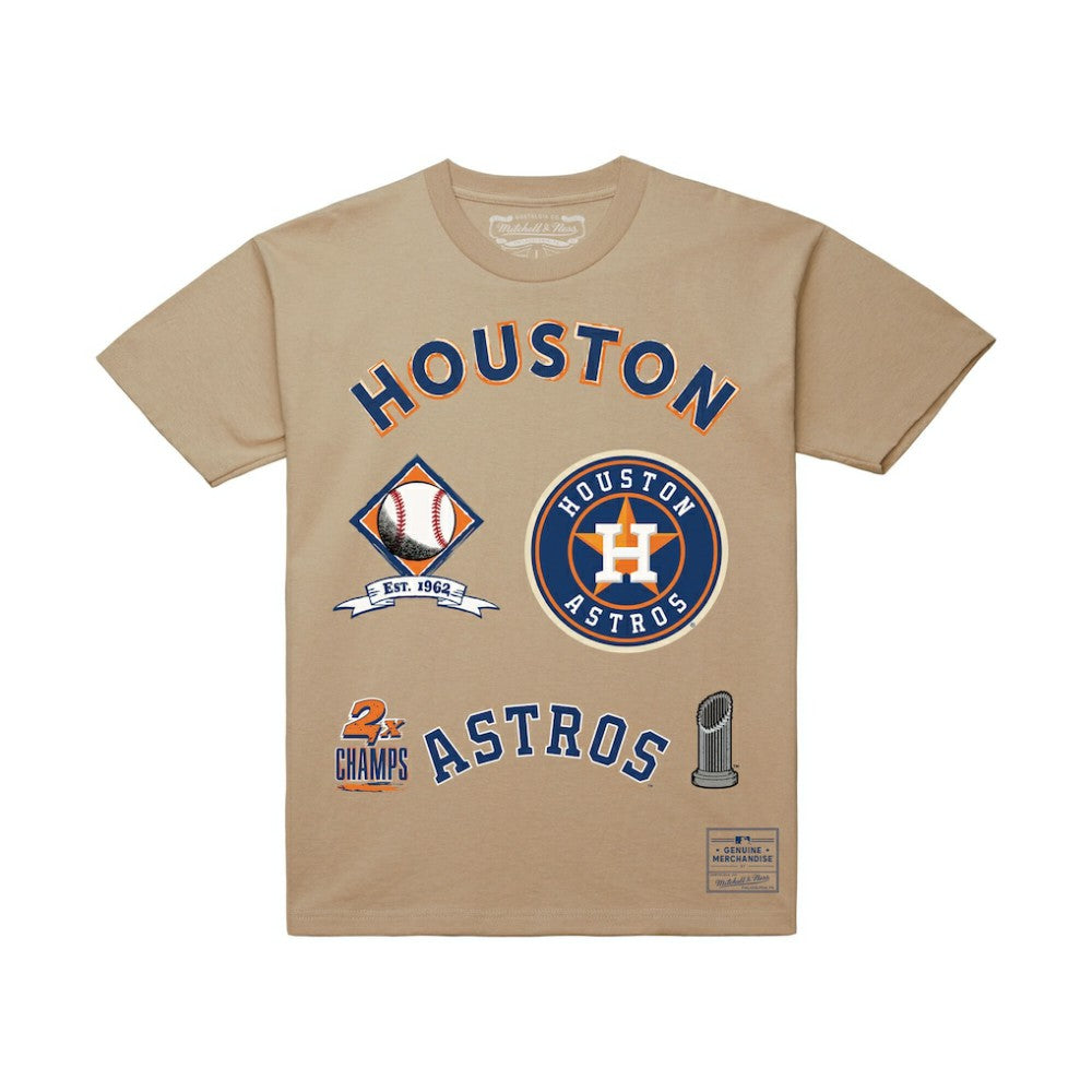 Houston Astros Mitchell & Ness Legacy Defined T-Shirt - Cream T-shirts