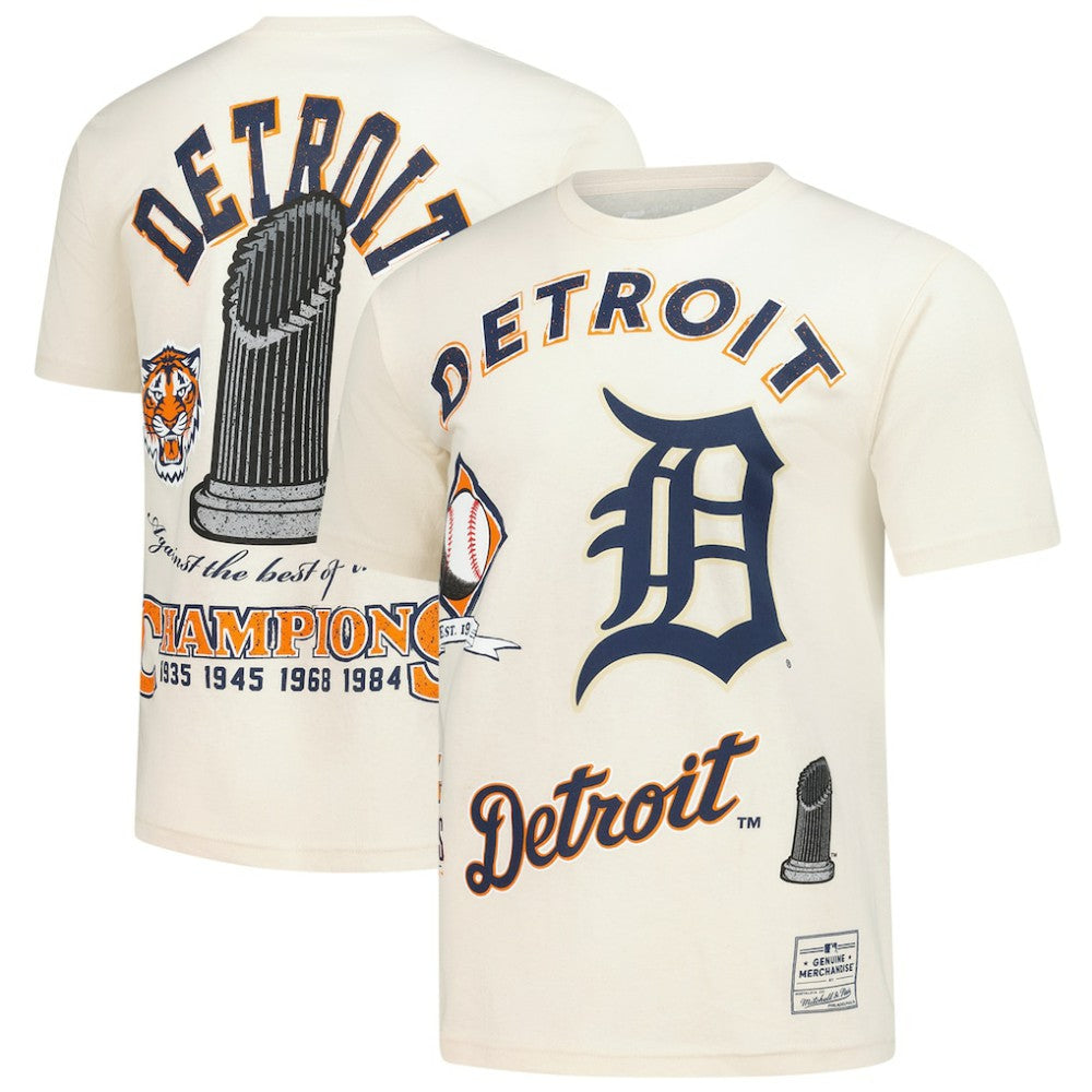 Detroit Tigers Mitchell & Ness Legacy Defined T-Shirt - Cream T-shirts