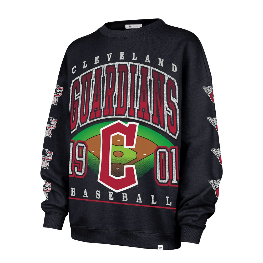 Cleveland Guardians '47 Women's Trendy Team Go Big Oversized Sweatshirt - Navy Sweatshirts