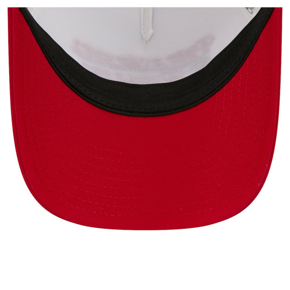 Philadelphia Phillies New Era Women's Retro 9FORTY M-Crown A-Frame Trucker Adjustable Hat - Light Beige/Red Hats