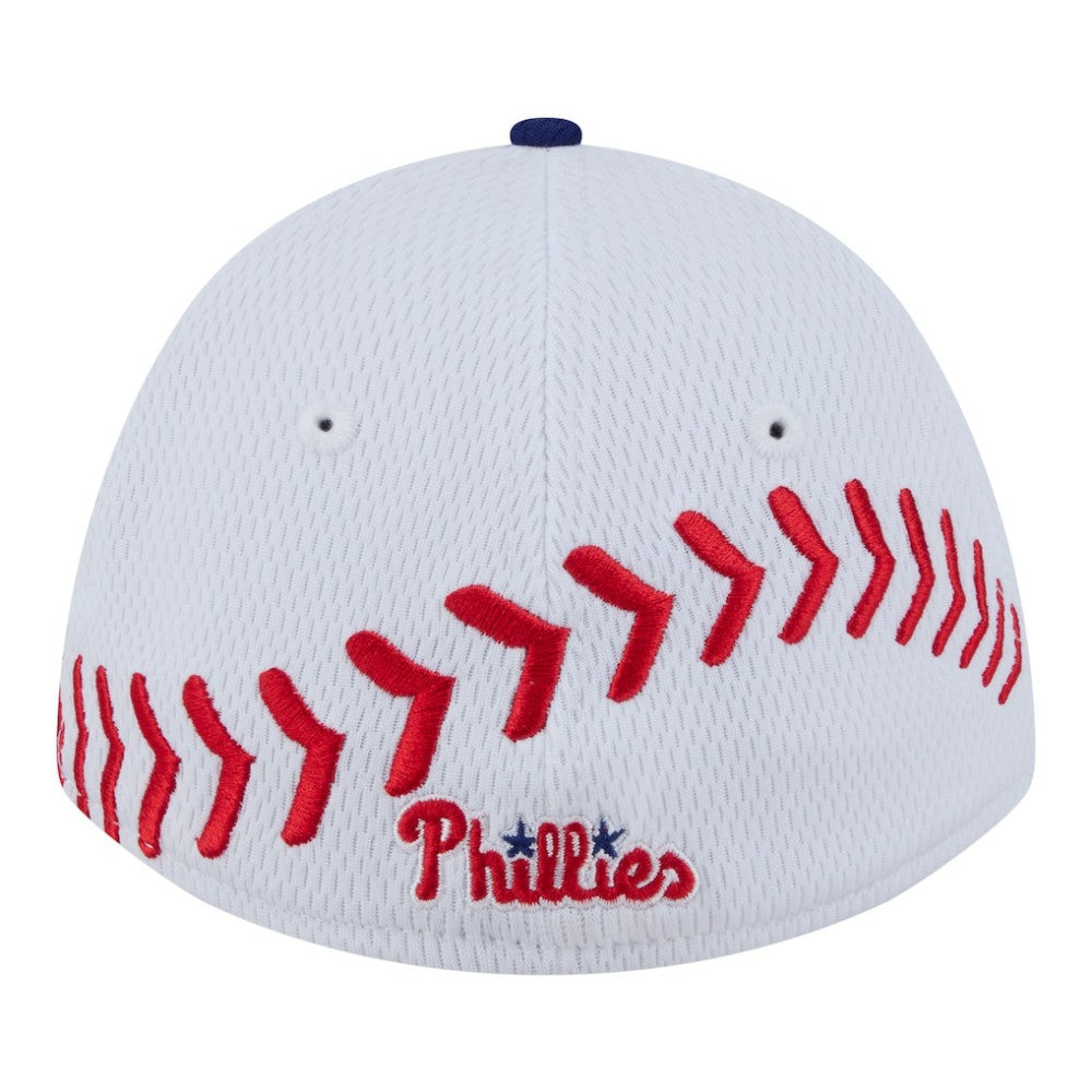 Philadelphia Phillies New Era Youth Baseball 39THIRTY M-Crown Flex Hat - White/Red Hats