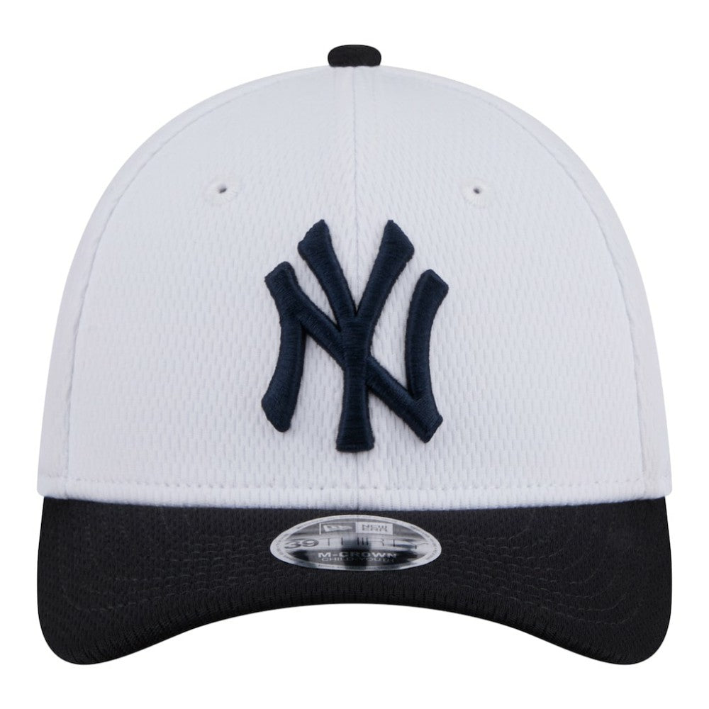 New York Yankees New Era Youth Baseball 39THIRTY M-Crown Flex Hat - White/Navy Hats