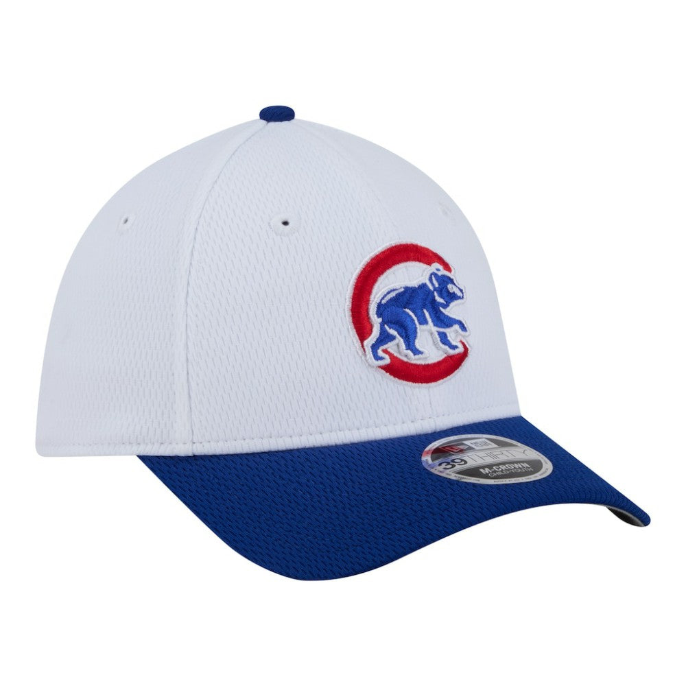 Chicago Cubs New Era Youth Baseball 39THIRTY M-Crown Flex Hat - White/Royal Hats