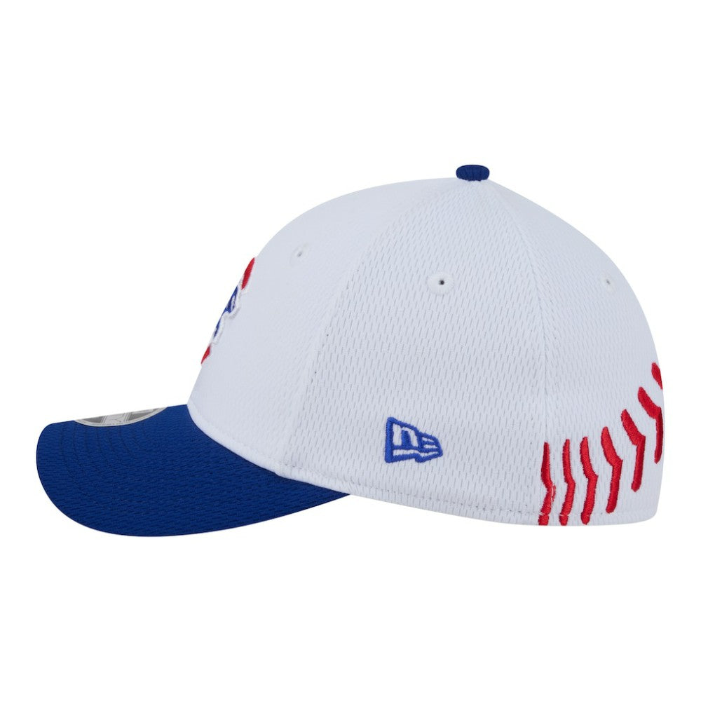 Chicago Cubs New Era Youth Baseball 39THIRTY M-Crown Flex Hat - White/Royal Hats