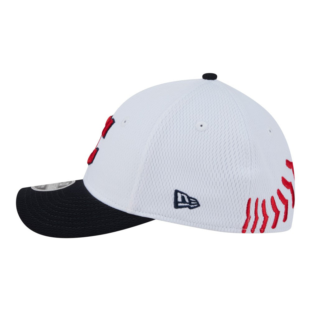 Cleveland Guardians New Era Youth Baseball 39THIRTY M-Crown Flex Hat - White/Navy Hats