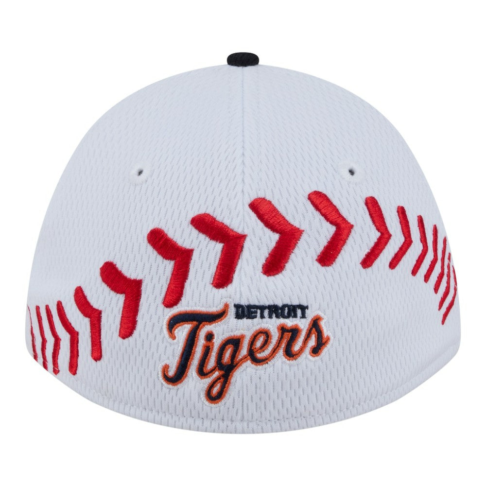 Detroit Tigers New Era Youth Baseball 39THIRTY M-Crown Flex Hat - White/Navy Hats