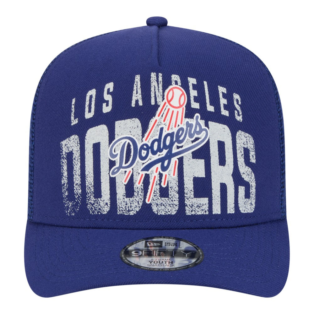 Los Angeles Dodgers New Era Youth Logo Fade A-Frame 9FIFTY Snapback Hat - Royal Hats