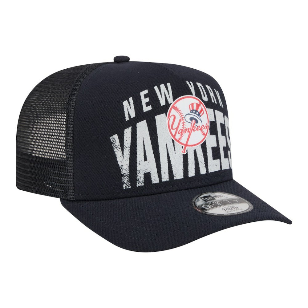 New York Yankees New Era Youth Logo Fade A-Frame 9FIFTY Snapback Hat - Navy Hats