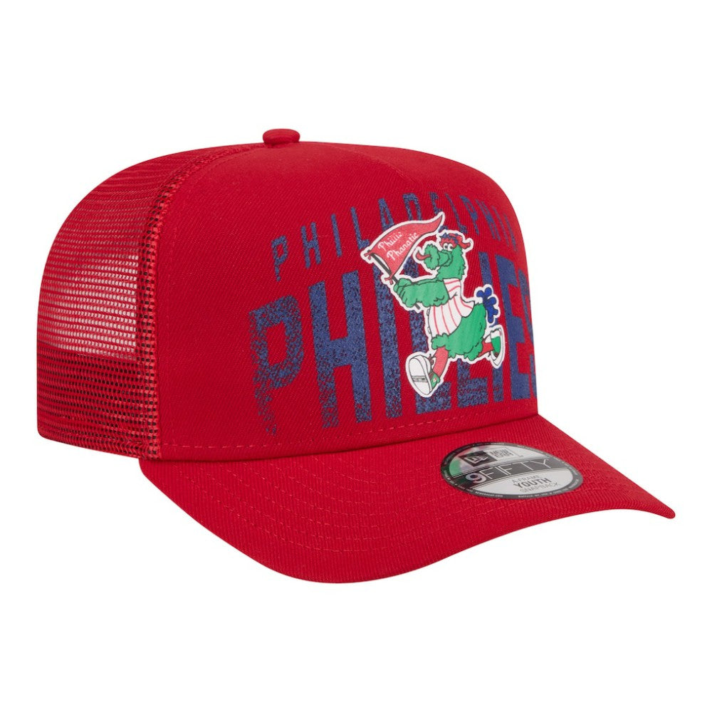 Philadelphia Phillies New Era Youth Logo Fade A-Frame 9FIFTY Snapback Hat - Red Hats