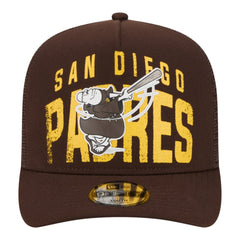 San Diego Padres New Era Youth Logo Fade A-Frame 9FIFTY Snapback Hat - Brown Hats