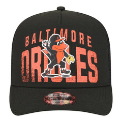 Baltimore Orioles New Era Youth Logo Fade A-Frame 9FIFTY Snapback Hat - Black Hats
