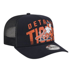 Detroit Tigers New Era Youth Logo Fade A-Frame 9FIFTY Snapback Hat - Navy Hats
