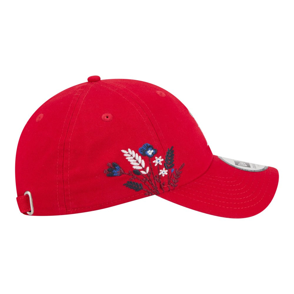 Los Angeles Angels New Era Women's Wildflower Casual Classic Adjustable Hat - Red Hats