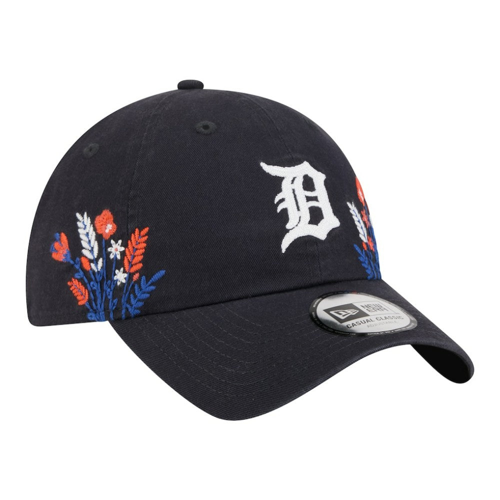 Detroit Tigers New Era Women's Wildflower Casual Classic Adjustable Hat - Navy Hats