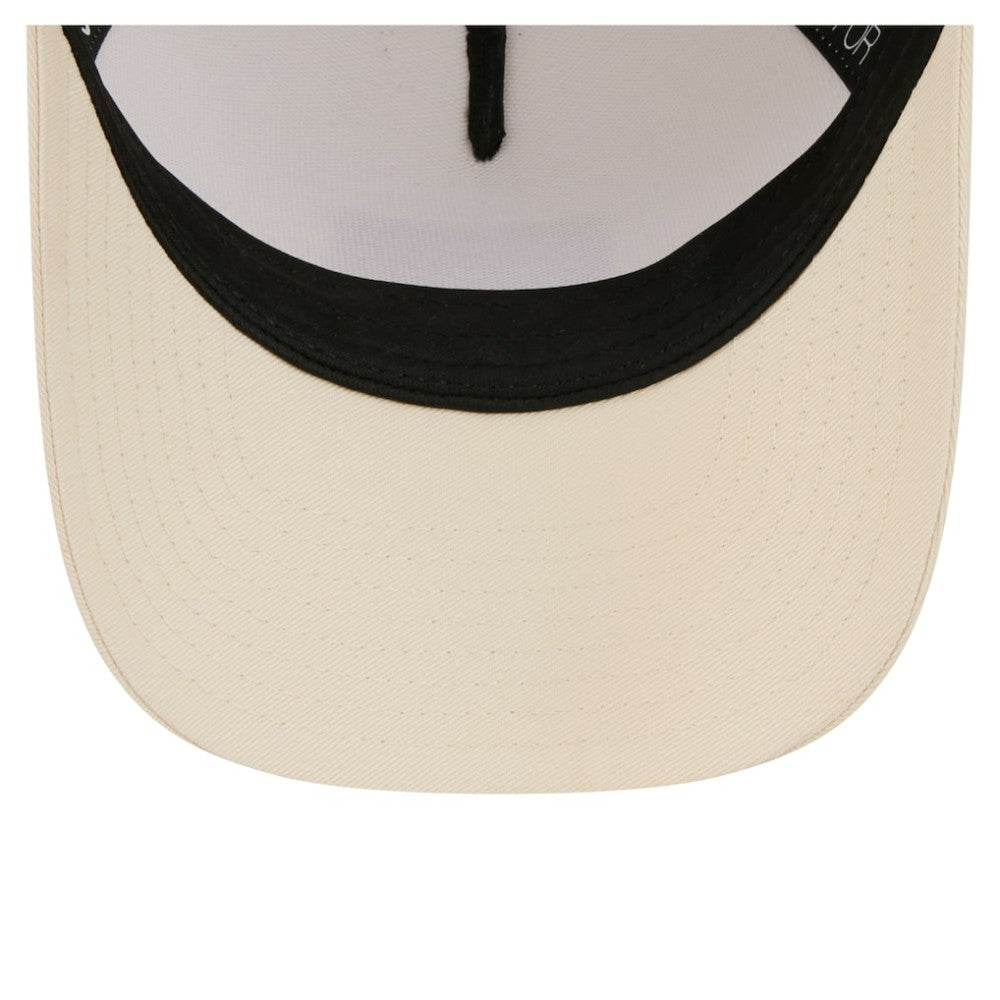 New York Mets New Era Women's Tonal Patch 9FORTY M-Crown A-Frame Trucker Adjustable Hat - Light Beige Hats