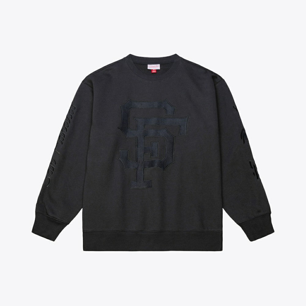 San Francisco Giants Mitchell & Ness Phantom Fleece Crewneck Sweatshirt - Black Sweatshirts