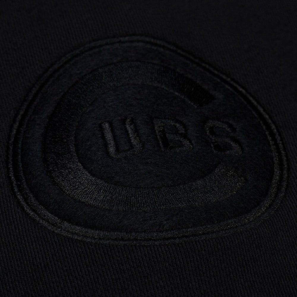 Chicago Cubs Mitchell & Ness Phantom Fleece Crewneck Sweatshirt - Black Sweatshirts