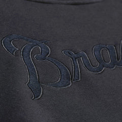 Atlanta Braves Mitchell & Ness Phantom Fleece Crewneck Sweatshirt - Black Sweatshirts