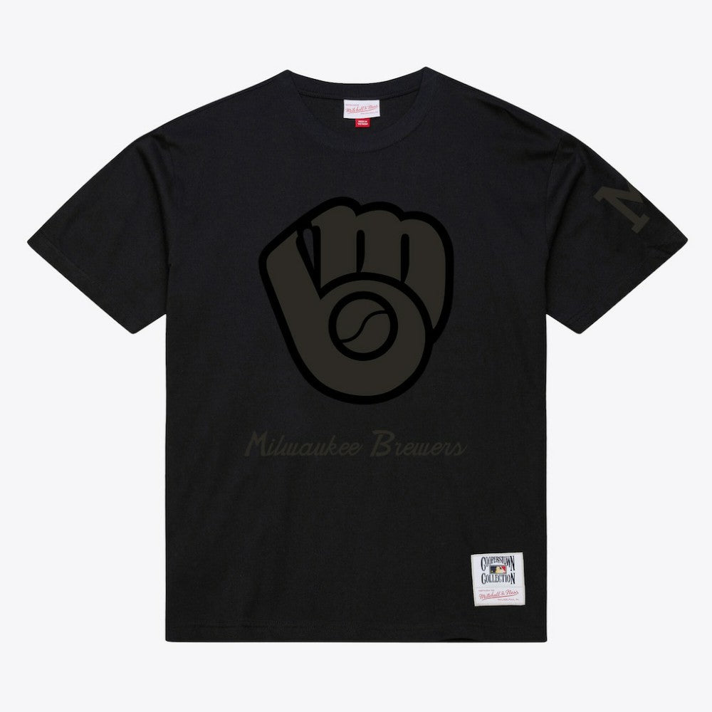 Milwaukee Brewers Mitchell & Ness Cooperstown Collection Phantom T-Shirt - Black T-shirts