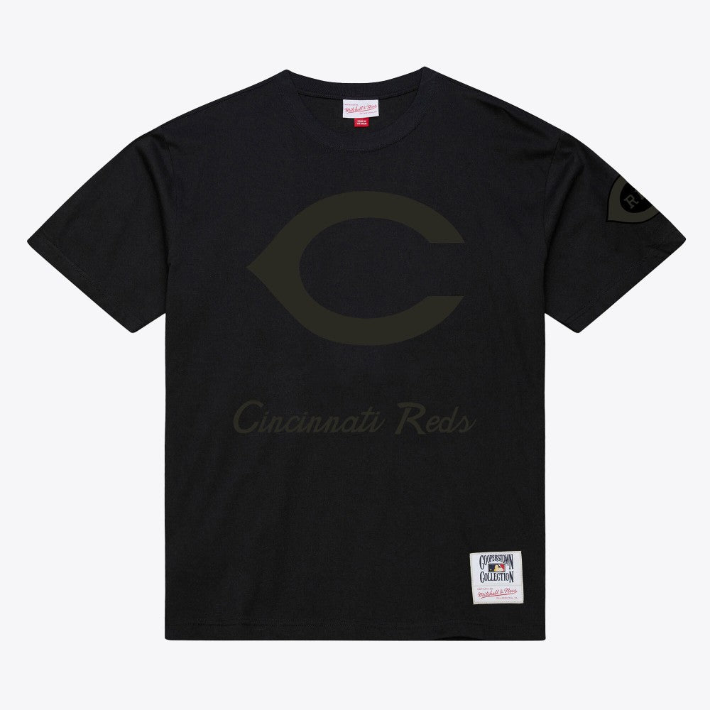 Cincinnati Reds Mitchell & Ness Cooperstown Collection Phantom T-Shirt - Black T-shirts
