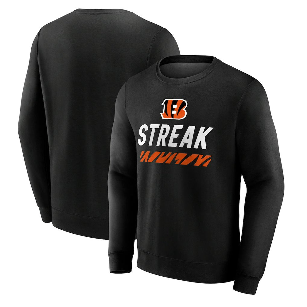 Cincinnati Bengals Streak Pullover Sweatshirt - Black Pullover