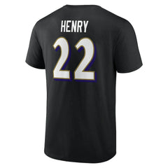 Derrick Henry Baltimore Ravens Icon Name & Number T-Shirt - Black T-shirts