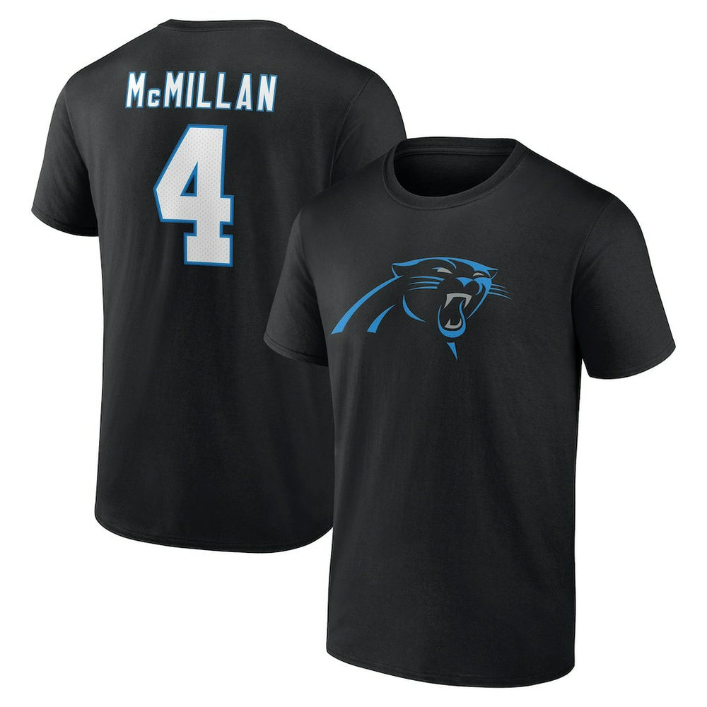 Tetairoa McMillan Carolina Panthers Icon Name & Number T-Shirt - Black T-shirts