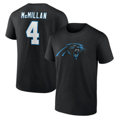 Tetairoa McMillan Carolina Panthers Icon Name & Number T-Shirt - Black T-shirts