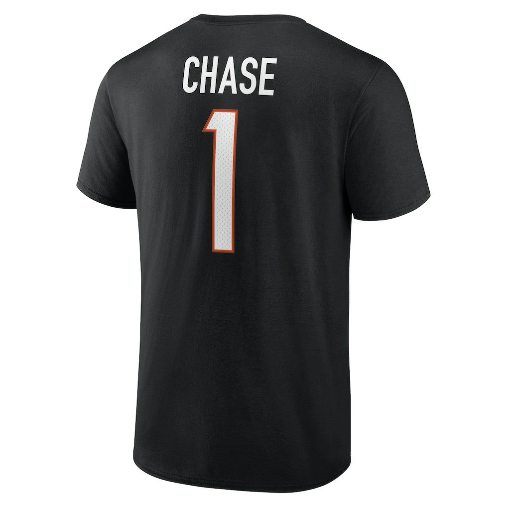 Ja'Marr Chase Cincinnati Bengals Icon Name & Number T-Shirt - Black T-shirts