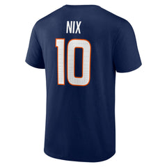 Bo Nix Denver Broncos Icon Name & Number T-Shirt - Navy T-shirts