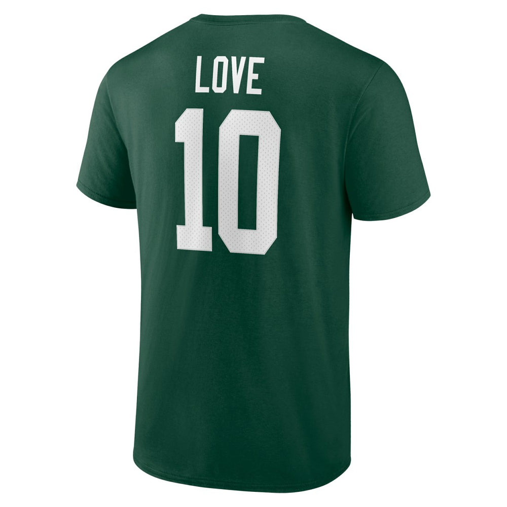 Jordan Love Green Bay Packers Icon Name & Number T-Shirt - Green T-shirts