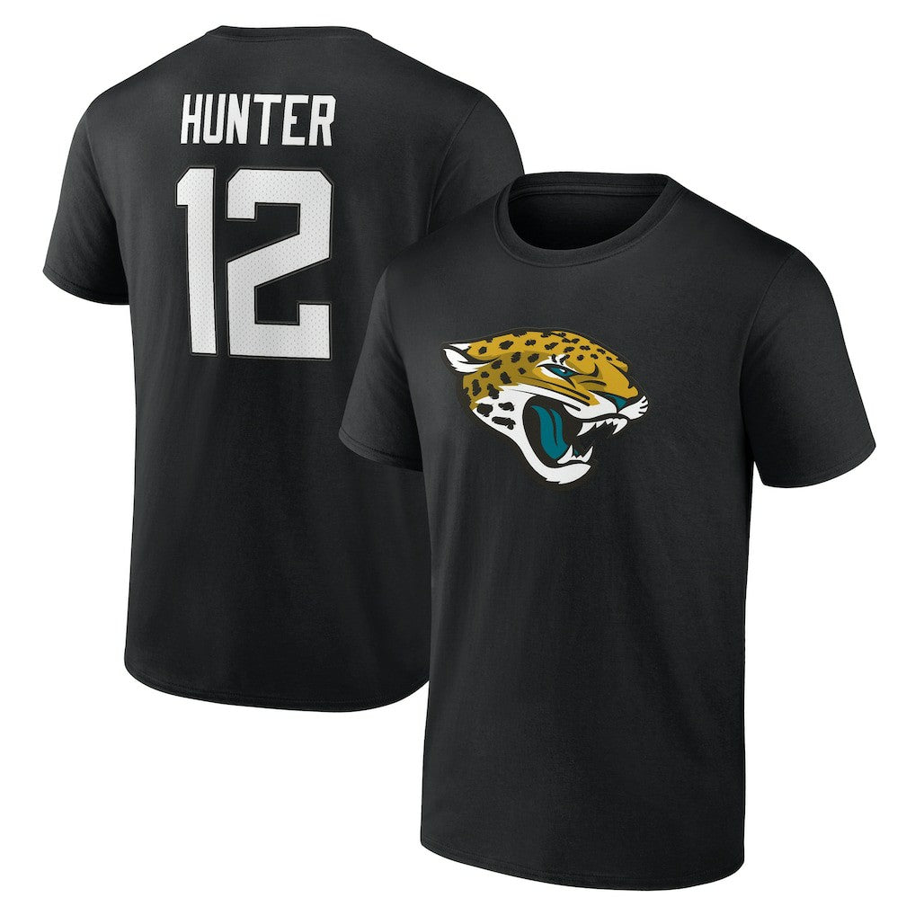 Travis Hunter Jacksonville Jaguars Icon Name & Number T-Shirt - Black T-shirts