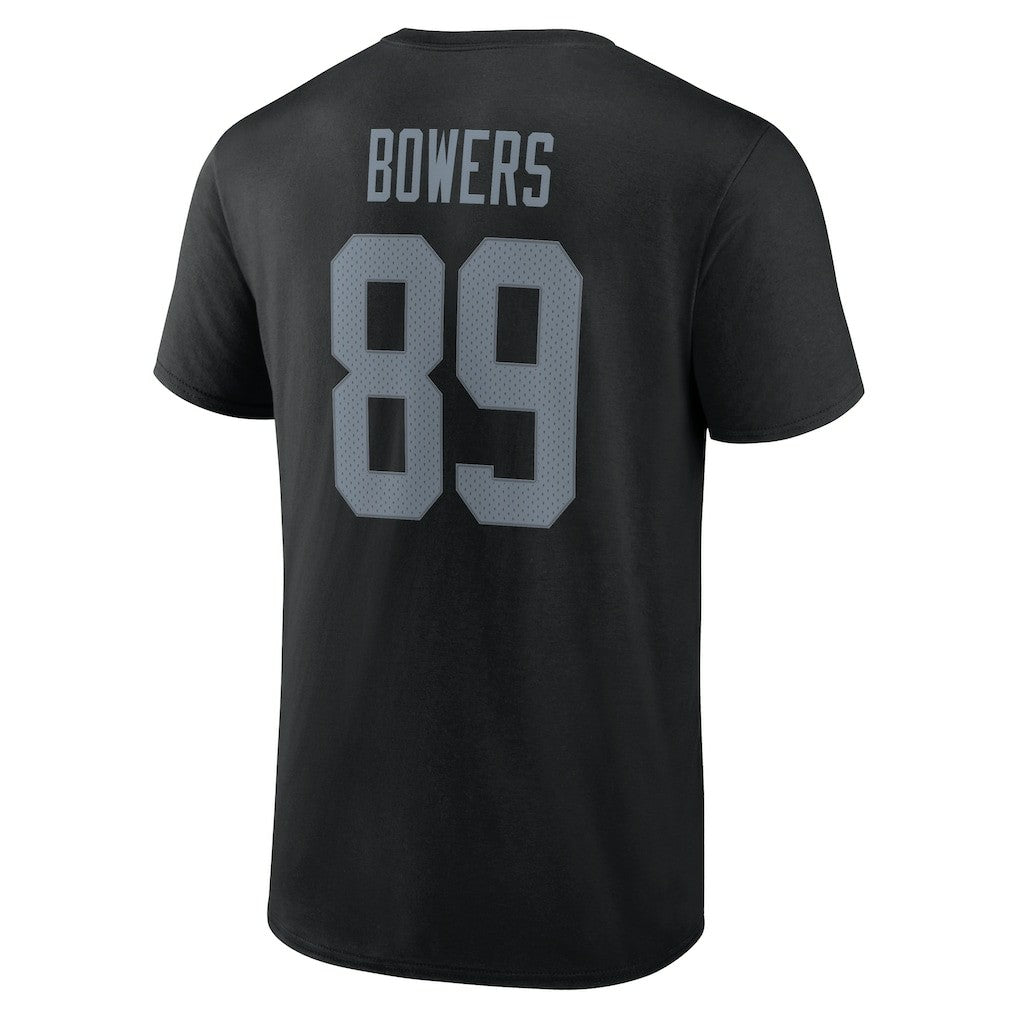 Brock Bowers Las Vegas Raiders Icon Name & Number T-Shirt - Black T-shirts