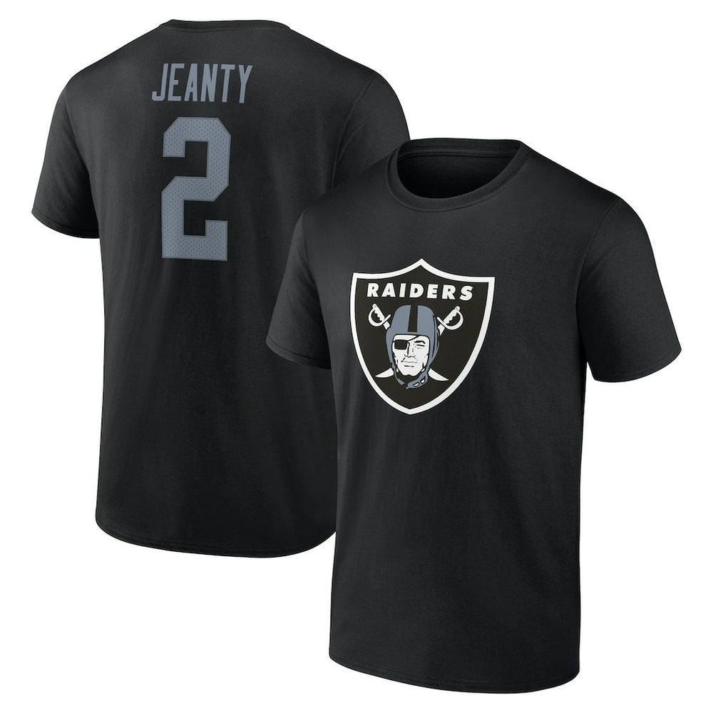 Ashton Jeanty Las Vegas Raiders Icon Name & Number T-Shirt - Black T-shirts