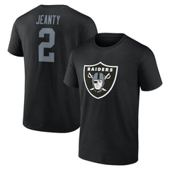 Ashton Jeanty Las Vegas Raiders Icon Name & Number T-Shirt - Black T-shirts