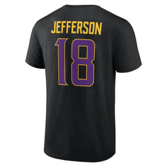 Justin Jefferson Minnesota Vikings Icon Name & Number T-Shirt - Black T-shirts