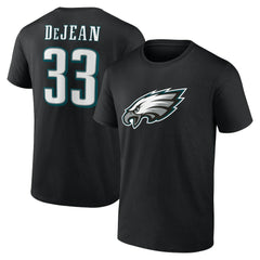 Cooper DeJean Philadelphia Eagles Icon Name & Number T-Shirt - Black T-shirts