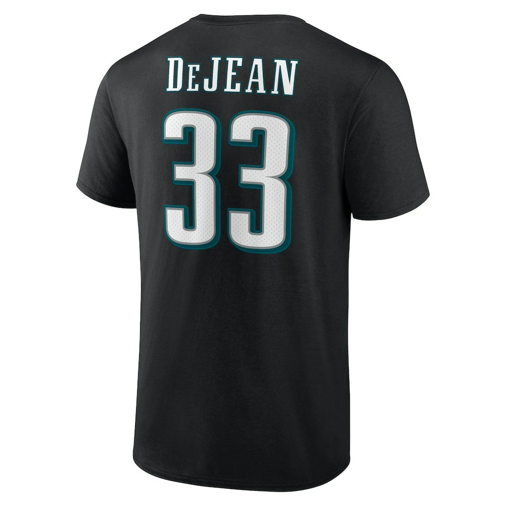 Cooper DeJean Philadelphia Eagles Icon Name & Number T-Shirt - Black T-shirts